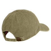 USN Veteran Military Embroidered Washed Solid Pigment Dyed Cotton Twill Brass Buckle Cap - Khaki OSFM