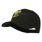 USA State Oregon Flowers Embroidered Low Profile Cap