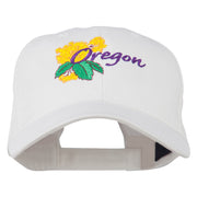 USA State Oregon Flowers Embroidered Low Profile Cap