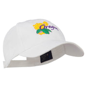 USA State Oregon Flowers Embroidered Low Profile Cap