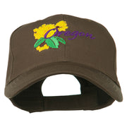 USA State Oregon Flowers Embroidered Low Profile Cap