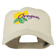 USA State Oregon Flowers Embroidered Low Profile Cap