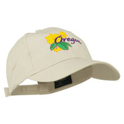 USA State Oregon Flowers Embroidered Low Profile Cap