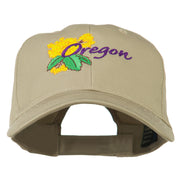 USA State Oregon Flowers Embroidered Low Profile Cap