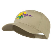 USA State Oregon Flowers Embroidered Low Profile Cap