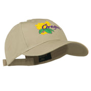 USA State Oregon Flowers Embroidered Low Profile Cap