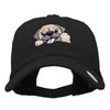 Happy Pug Head Embroidered Cotton Twill Cap