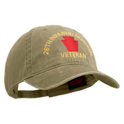 U.S. Army 28th Infantry Division Embroidered Washed Solid Pigment Dyed Cotton Twill Brass Buckle Cap - Khaki OSFM