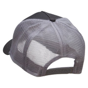 Sky Divers Embroidered 5 Panel High Profile Poly Cotton Twill Mesh Trucker Cap - Charcoal-Grey OSFM