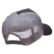 Sky Divers Embroidered 5 Panel High Profile Poly Cotton Twill Mesh Trucker Cap - Charcoal-Grey OSFM