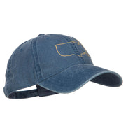 United States Outline Map Embroidered Washed Cap