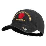 U.S. Army 28th Infantry Division Embroidered Washed Solid Pigment Dyed Cotton Twill Brass Buckle Cap - Black OSFM
