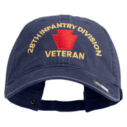 U.S. Army 28th Infantry Division Embroidered Washed Solid Pigment Dyed Cotton Twill Brass Buckle Cap - Navy OSFM