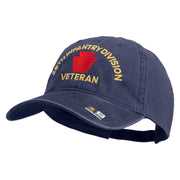 U.S. Army 28th Infantry Division Embroidered Washed Solid Pigment Dyed Cotton Twill Brass Buckle Cap - Navy OSFM