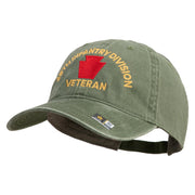 U.S. Army 28th Infantry Division Embroidered Washed Solid Pigment Dyed Cotton Twill Brass Buckle Cap - Olive OSFM