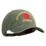 U.S. Army 28th Infantry Division Embroidered Washed Solid Pigment Dyed Cotton Twill Brass Buckle Cap - Olive OSFM