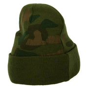 US Army Circle Symbol Embroidered Camo Long Beanie