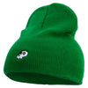 Mario Turtle Skull Embroidered 8 Inch Solid Knit Short Beanie Made in USA - Kelly-Green OSFM