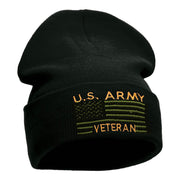 U.S. Army Veteran Embroidered Long Knitted Beanie