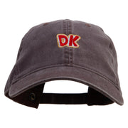 Mario DK Donkey Embroidered Washed Solid Pigment Dyed Cotton Twill Brass Buckle Cap - Brown OSFM