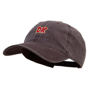 Mario DK Donkey Embroidered Washed Solid Pigment Dyed Cotton Twill Brass Buckle Cap - Brown OSFM