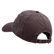 Mario DK Donkey Embroidered Washed Solid Pigment Dyed Cotton Twill Brass Buckle Cap - Brown OSFM