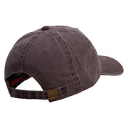 Mario DK Donkey Embroidered Washed Solid Pigment Dyed Cotton Twill Brass Buckle Cap - Brown OSFM