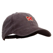 Mario DK Donkey Embroidered Washed Solid Pigment Dyed Cotton Twill Brass Buckle Cap - Brown OSFM