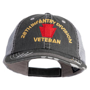 U.S. Army 28th Infantry Division Embroidered Low Profile Special Cotton Mesh Cap - Black OSFM