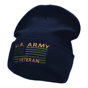 U.S. Army Veteran Embroidered Long Knitted Beanie