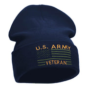 U.S. Army Veteran Embroidered Long Knitted Beanie