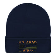 U.S. Army Veteran Embroidered Long Knitted Beanie