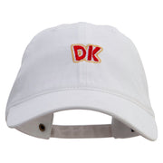 Mario DK Donkey Embroidered Washed Solid Pigment Dyed Cotton Twill Brass Buckle Cap - White OSFM