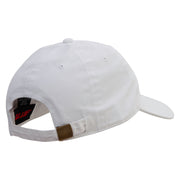 Mario DK Donkey Embroidered Washed Solid Pigment Dyed Cotton Twill Brass Buckle Cap - White OSFM