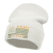 U.S. Army Veteran Embroidered Long Knitted Beanie