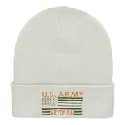 U.S. Army Veteran Embroidered Long Knitted Beanie