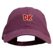 Mario DK Donkey Embroidered Washed Solid Pigment Dyed Cotton Twill Brass Buckle Cap - Maroon OSFM