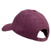 Mario DK Donkey Embroidered Washed Solid Pigment Dyed Cotton Twill Brass Buckle Cap - Maroon OSFM