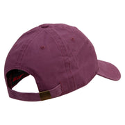 Mario DK Donkey Embroidered Washed Solid Pigment Dyed Cotton Twill Brass Buckle Cap - Maroon OSFM