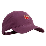 Mario DK Donkey Embroidered Washed Solid Pigment Dyed Cotton Twill Brass Buckle Cap - Maroon OSFM