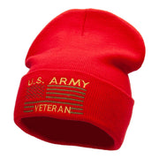 U.S. Army Veteran Embroidered Long Knitted Beanie