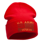 U.S. Army Veteran Embroidered Long Knitted Beanie