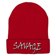 Savage Embroidered Long Knitted Beanie