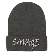 Savage Embroidered Long Knitted Beanie