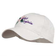 USA State West Virginia Flower Embroidered Low Profile Cap