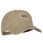 Nevada with Map Outline Embroidered Washed Cotton Twill Cap