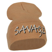 Savage Embroidered Long Knitted Beanie