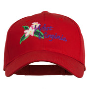 USA State West Virginia Flower Embroidered Low Profile Cap