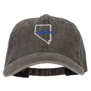 Nevada with Map Outline Embroidered Washed Cotton Twill Cap