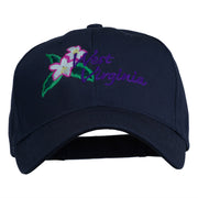 USA State West Virginia Flower Embroidered Low Profile Cap